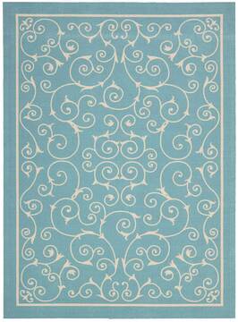 Nourison Home & Garden Blue Rectangle 4x6 ft Polyester Carpet 98811