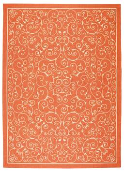 Nourison Home & Garden Orange Rectangle 10x13 ft Polyester Carpet 98818