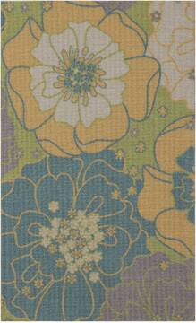 Nourison Home & Garden Multicolor Rectangle 2x4 ft Polyester Carpet 98825