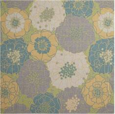 Nourison Home & Garden Multicolor Square 7 to 8 ft Polyester Carpet 98833
