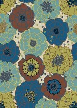 Nourison Home & Garden Blue Rectangle 10x13 ft Polyester Carpet 98834
