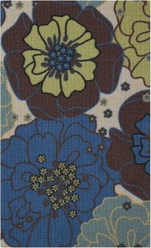 Nourison Home & Garden Blue Rectangle 2x4 ft Polyester Carpet 98835