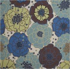 Nourison Home & Garden Blue Square 5'3" X 5'3" Area Rug  805-98838