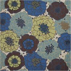 Nourison Home & Garden Blue Square 7'9" X 7'9" Area Rug  805-98842