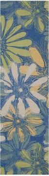 Nourison Home & Garden Blue Runner 6 to 9 ft Polyester Carpet 98846