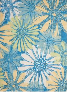 Nourison Home & Garden Blue Rectangle 5x7 ft Polyester Carpet 98849