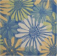 Nourison Home & Garden Blue Square 6'6" X 6'6" Area Rug  805-98850