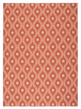 Nourison Home & Garden Red Rectangle 8x11 ft Polyester Carpet 98867