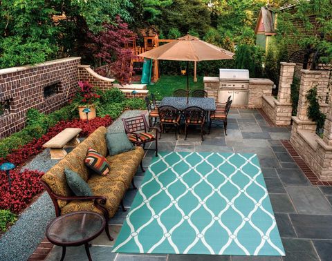 Nourison HOME GARDEN Blue 44 X 63 Area Rug 99446207722 805-98881 Image 1