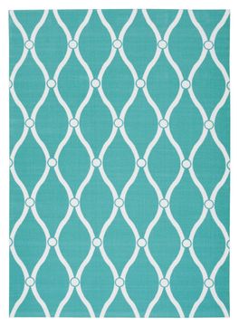 Nourison HOME GARDEN Blue Rectangle 4x6 ft polyester Carpet 98881