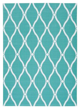Nourison HOME GARDEN Blue Rectangle 4x6 ft polyester Carpet 98881