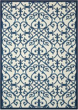 Nourison Home & Garden Blue Rectangle 10x13 ft Polyester Carpet 98920