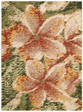 Nourison Impressionist Red Rectangle 4x6 ft Wool Carpet 98945