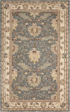 Nourison India House Blue Rectangle 4x6 ft Wool Carpet 99049