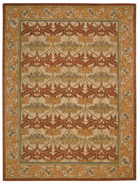 Nourison INDIA HOUSE Beige Rectangle 8x10 ft Wool Carpet 99107