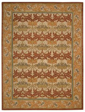 Nourison INDIA HOUSE Beige Rectangle 8x10 ft Wool Carpet 99107