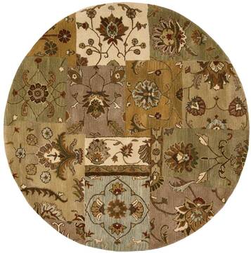 Nourison Jaipur Multicolor Round 7 to 8 ft Wool Carpet 99324