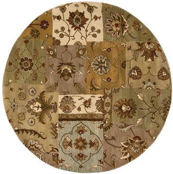 Nourison Jaipur Multicolor Round 8'0" X 8'0" Area Rug  805-99324