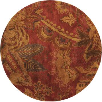 Nourison Jaipur Red Round 5 to 6 ft Wool Carpet 99362