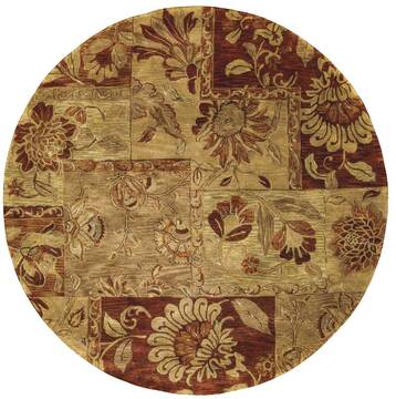 Nourison Jaipur Multicolor Round 5 to 6 ft Wool Carpet 99402