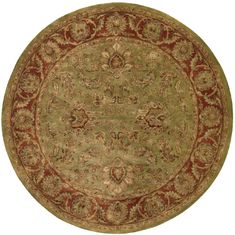 Nourison JAIPUR Green Round 5 to 6 ft Wool Carpet 99409