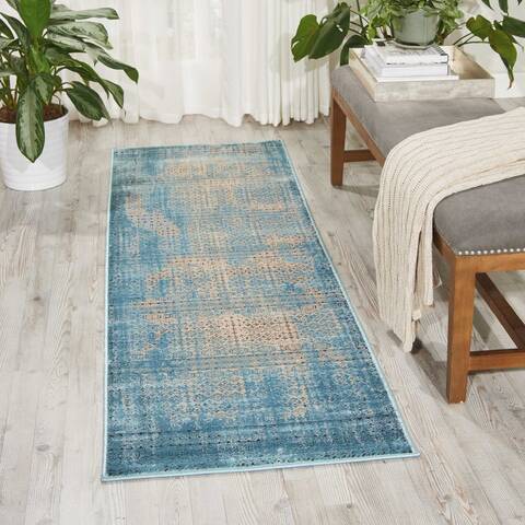 Nourison Karma Blue Runner 22 X 76 Area Rug 805-99619 Image 3
