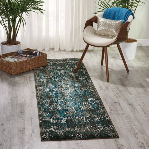 Nourison Karma Blue Runner 22 X 76 Area Rug 805-99654 Image 3