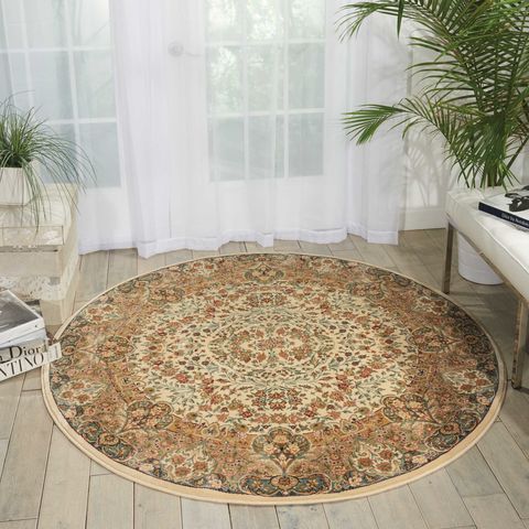 Kathy Ireland KI11 ANTIQUITIES Beige Round 53 X 53 Area Rug 99446236562 805-99831 Image 1