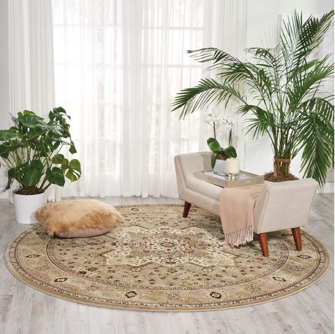 Kathy Ireland KI11 ANTIQUITIES Beige Round 710 X 710 Area Rug 99446367396 805-99874 Image 1