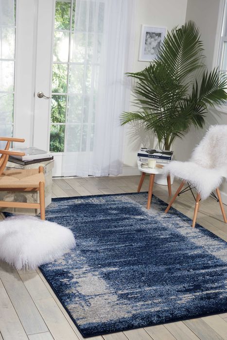 Kathy Ireland KI24 ILLUSION Blue 710 X 106 Area Rug 99446346513 805-99990 Image 1