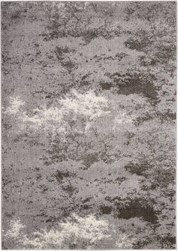 Nourison Illusion Grey Rectangle 4x6 ft Polypropylene Carpet 99997